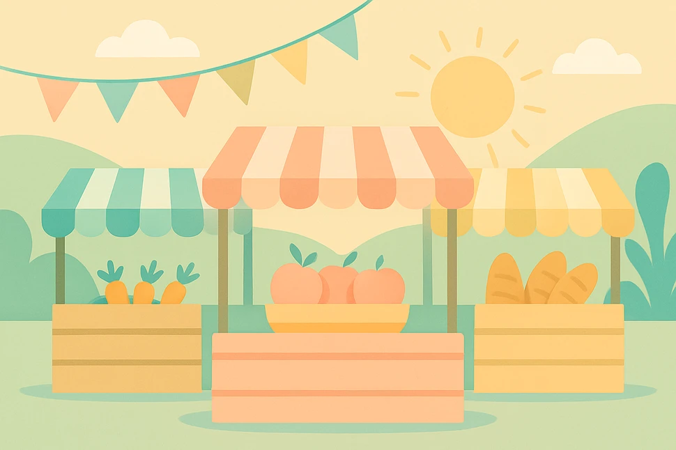 Bauernmarkt im Sonnenschein ChatGPT