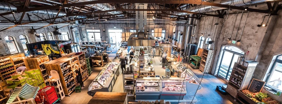 Einblick in die Markthalle der Hobenköök