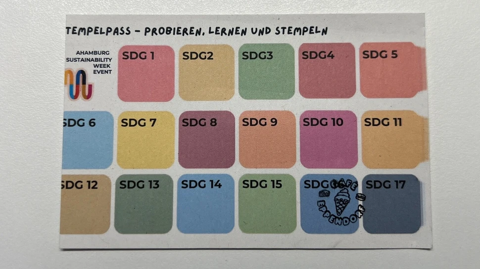 Stempelkarten mit den verschiedenfarbigen Stempelfeldern