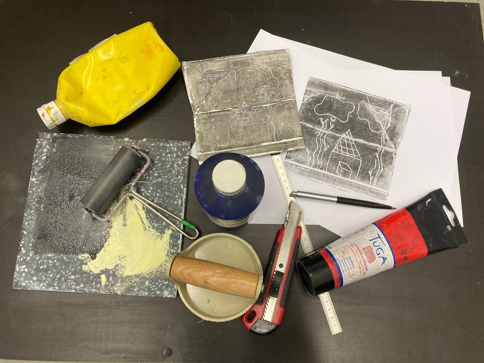 Experimentelles Drucken mit Tetrapak