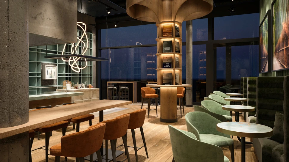 Innenansicht vom Restaurant von Thomas Bühner im Westfield-Überseequartier