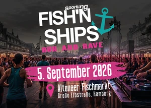 grafische Darstellung eines Laufevents mit der Überschrift Fish'n Ships
