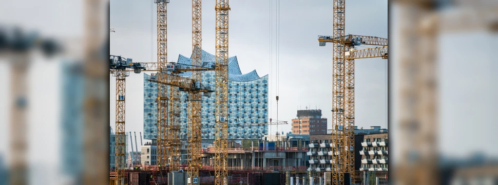 Eine Baustelle in Hamburg an der Elbphilharmonie