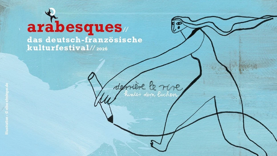 gezeichneter Umriss einer Frau vor türkisem HIntergrund