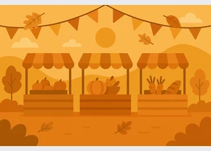 Herbstlicher Bauernmarkt im Sonnenlicht ChatGPT