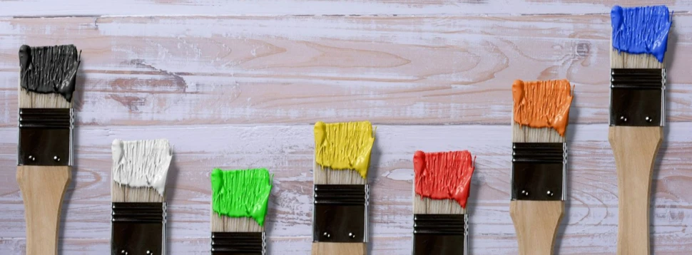 Pinsel mit bunten Farben, © Dorothe / pixabay.com