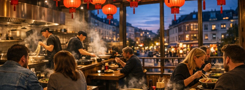 Asiatisches Restaurant mit offener Küche