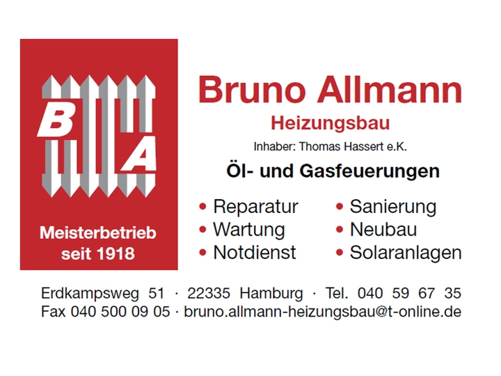 Galerie-Bild 4: Bruno Allmann aus Hamburg von Allmann Bruno Inh. Thomas Hassert e.K. (Heizungsbau)