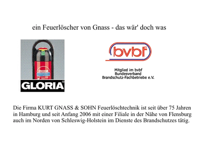 Galerie-Bild 1: Kurt Gnass & Sohn GmbH aus Hamburg von Kurt Gnass & Sohn GmbH (Feuerlöschtechnik und Brandschutz)