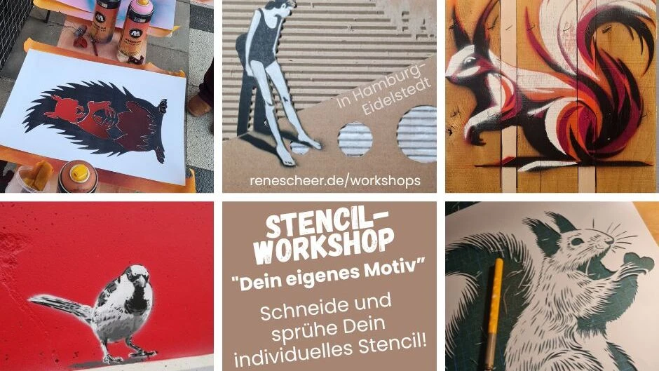 Collage vom Workshop Stencil