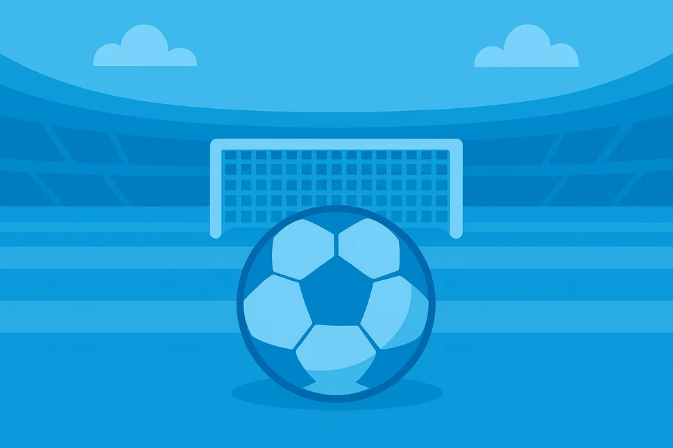 Fußballstadion in Blau