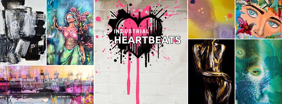 Pop-up Ausstellung Industrial Heartbeats in Barmbek Collage aus verschiedenen Bildern