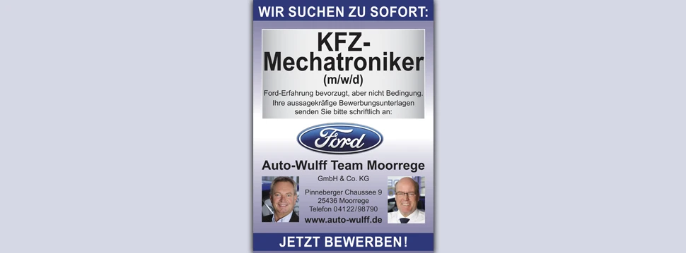Auto-Wulff sucht KFZ-Mechatroniker, © www.extras.de/Cornelia Kolodziej