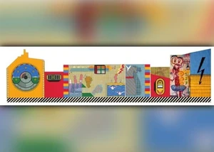 Ikonisches Wandbild von Dieter Glasmacher und Werner Nöfer