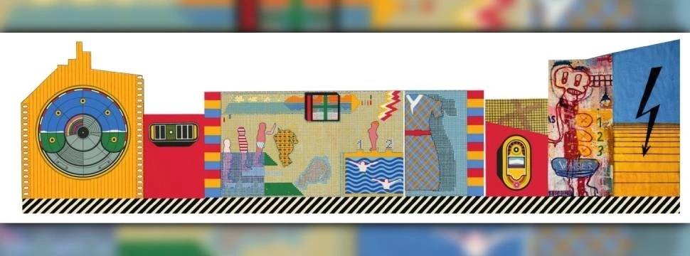 Ikonisches Wandbild von Dieter Glasmacher und Werner Nöfer