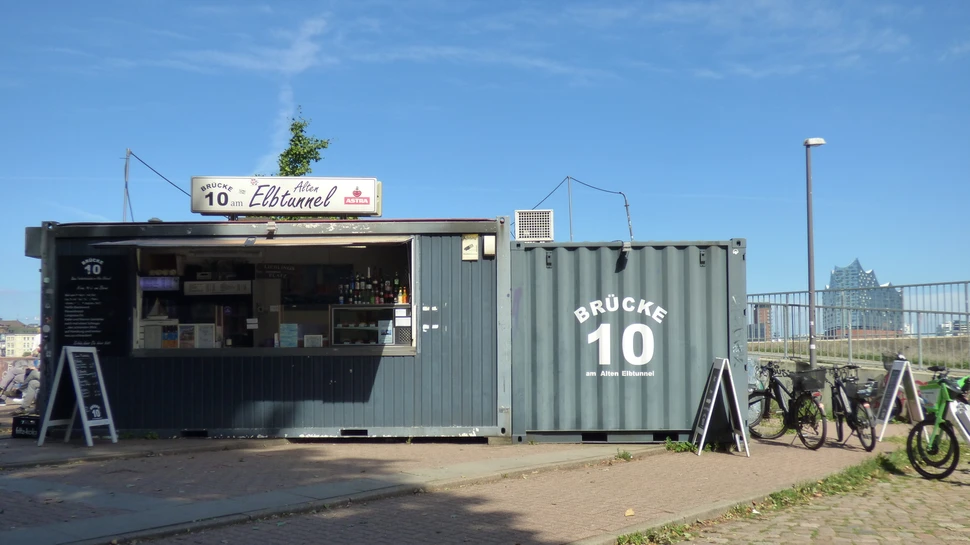 Kiosk Brücke 10 am Alten Elbtunnel in Steinwerder