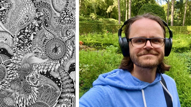 Collage: Kunstwerk & Porträt von Johannes Koch