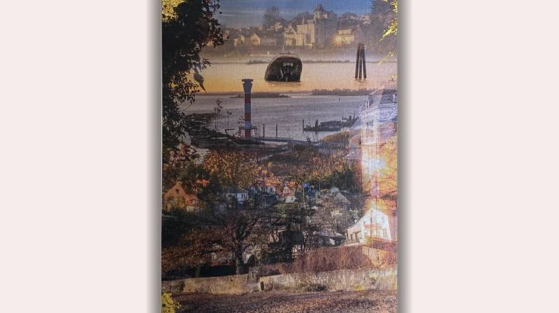 Kunstdruck der Hamburger Künstlerin Annabelle Hoffmann Kunstdruck einer Fotocollage von Hamburg Blankenese