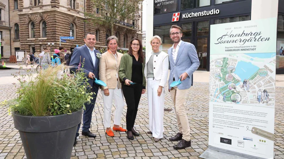 Sommergärten Auftakt Ralf Neubauer, Nicole Unger, Senatorin Karen Pein, Mareike Menzel und Sebastian Binger