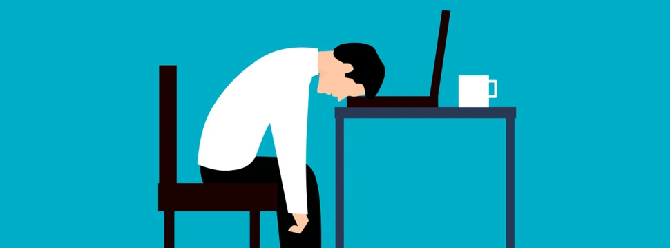 Zeichnung von einem gestressten Arbeitnehmer, © Mohamed Hassan / pixabay.com