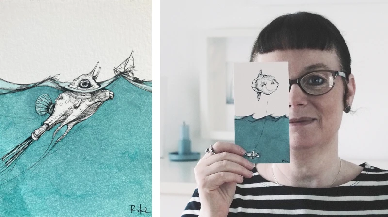 Collage: Kunstwerk & Porträt von Hendrike Kaiser