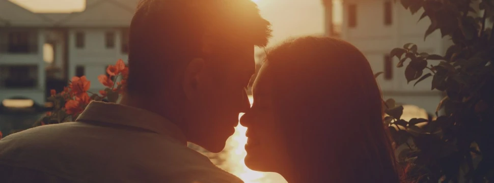 Verliebtes Paar im Sonnenuntergang, © Nghia Le / pixabay.com