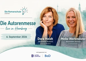 Ankündigungsbild Autorenmesse live in Hamburg mit zwei Frauen