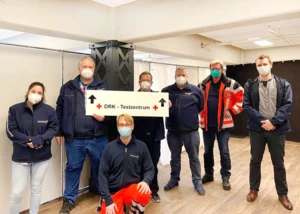 DRK Testzentrum in der Hamburger Speicherstadt, © DRK Hamburg-Harburg