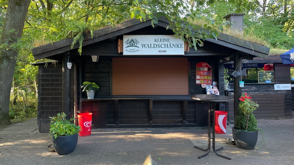 Holzhütte des Restaurants Kleine Ponywaldschänke