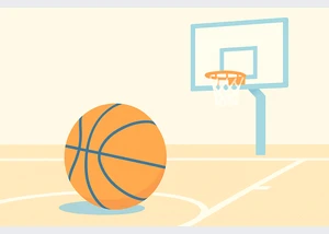 Basketballplatz im sanften Licht -quer