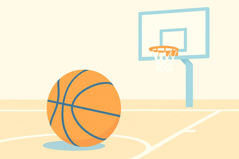 Basketballplatz im sanften Licht -quer