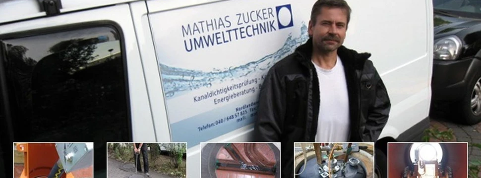 Mathias Zucker vor einem Firmwagen