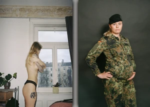 Zwei Fotografien der beteiligten Kunstschaffenden