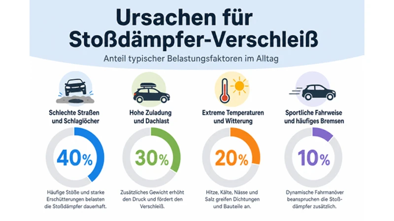Eine Grafik, die sich mit dem Verschleiß von Stoßdämpfern beschäftigt