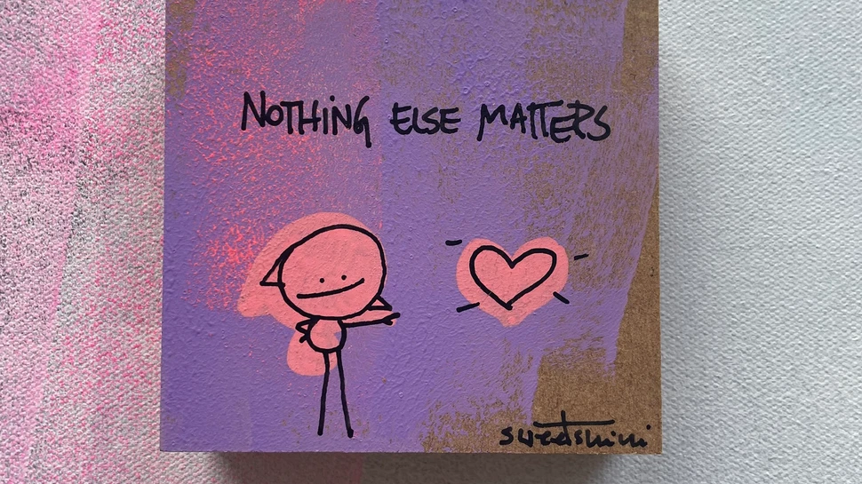 Original Fliese der Künstlerin Sweetnini Fliese der Künstlerin Sweetnini mit der Aufschrift: " Nothing else matters"