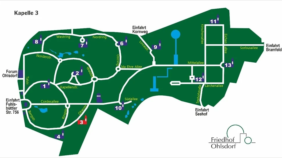 Karte vom Ohlsdorfer Friedhof