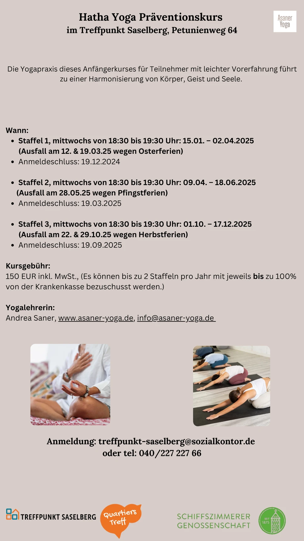 Yogakurs _ Saselberg_Flyer Yogakurs _ Saselberg_Flyer