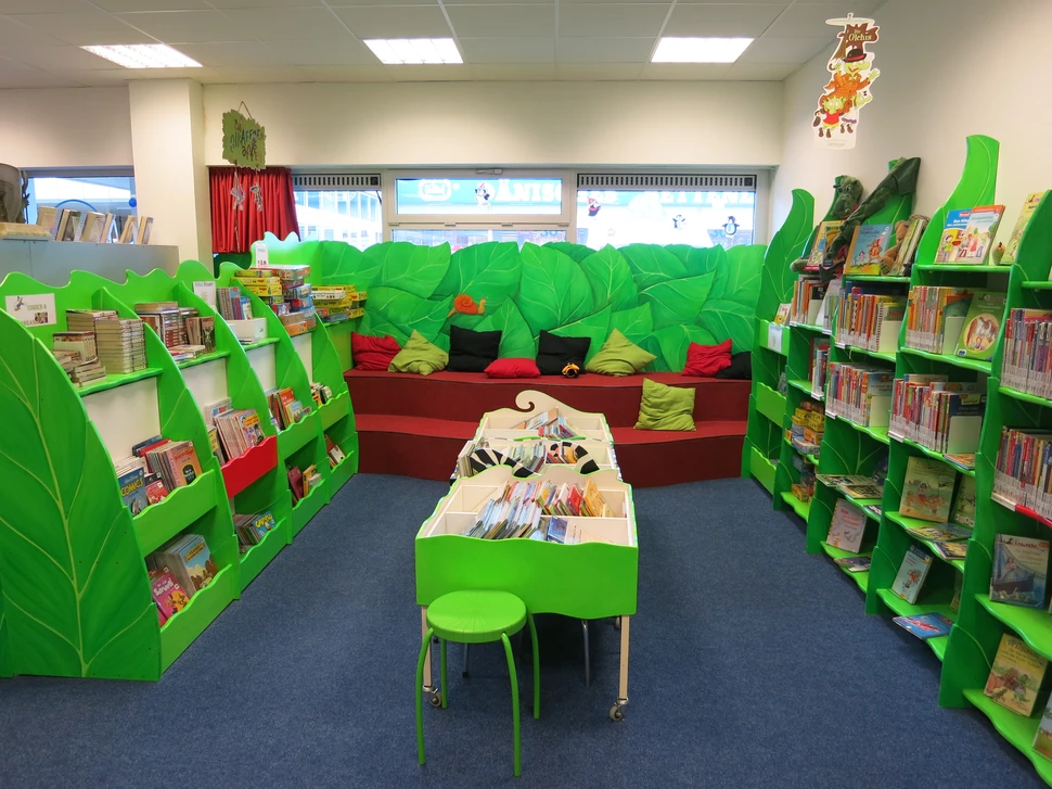 Der Kinderbereich in der Bücherhalle Osdorfer Born Der Kinderbereich in der Bücherhalle Osdorfer Born