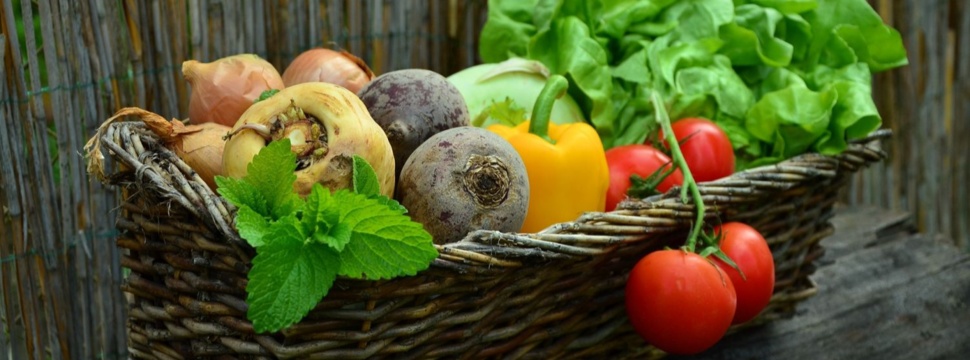 Korb mit Lebensmitteln, © pixabay.com / congerdesign